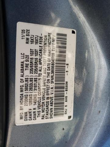 Photo 12 VIN: 5FNRL38696B040709 - HONDA ODYSSEY EX 