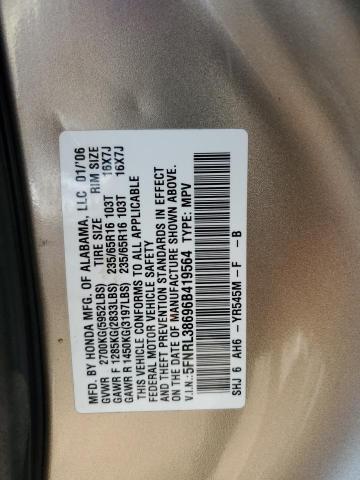 Photo 12 VIN: 5FNRL38696B419564 - HONDA ODYSSEY EX 