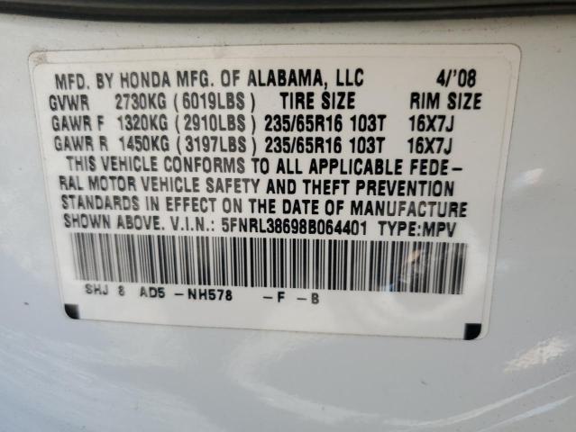 Photo 12 VIN: 5FNRL38698B064401 - HONDA ODYSSEY EX 