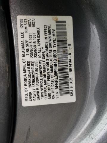 Photo 9 VIN: 5FNRL38699B401800 - HONDA ODYSSEY EX 