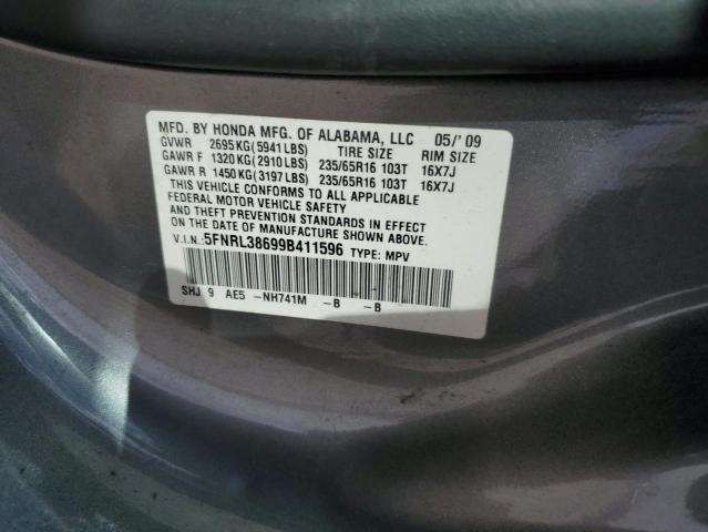 Photo 12 VIN: 5FNRL38699B411596 - HONDA ODYSSEY EX 