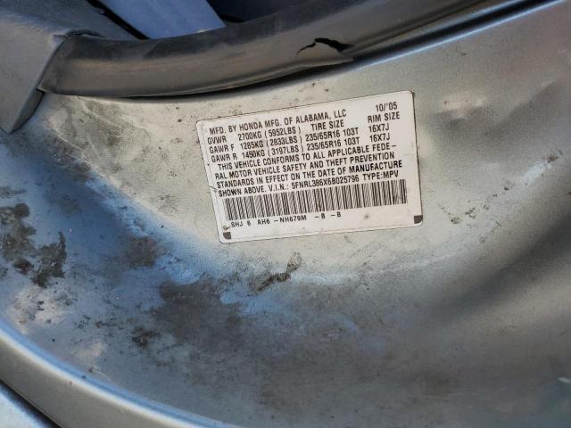 Photo 12 VIN: 5FNRL386X6B025796 - HONDA ODYSSEY EX 