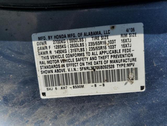 Photo 11 VIN: 5FNRL38706B092528 - HONDA ODYSSEY EX 