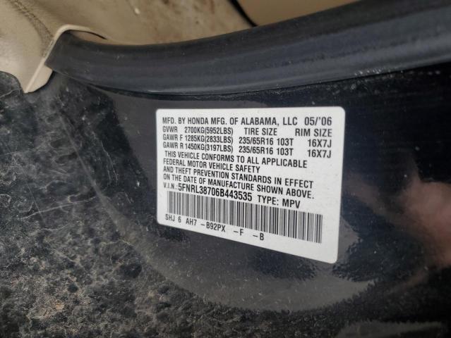 Photo 12 VIN: 5FNRL38706B443535 - HONDA ODYSSEY EX 