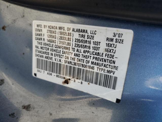 Photo 12 VIN: 5FNRL38707B061846 - HONDA ODYSSEY EX 