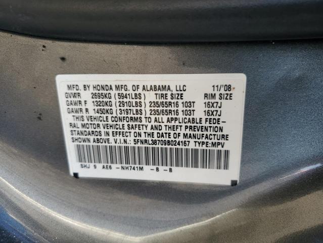 Photo 12 VIN: 5FNRL38709B024167 - HONDA ODYSSEY EX 