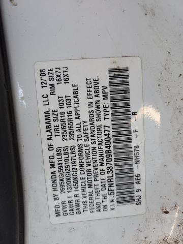 Photo 11 VIN: 5FNRL38709B400477 - HONDA ODYSSEY EX 