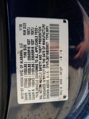 Photo 9 VIN: 5FNRL38716B059621 - HONDA ODYSSEY EX 