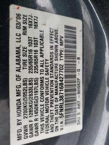 Photo 12 VIN: 5FNRL38716B427702 - HONDA ODYSSEY EX 