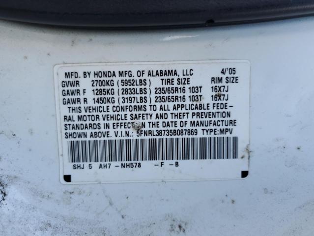 Photo 13 VIN: 5FNRL38735B087869 - HONDA ODYSSEY EX 