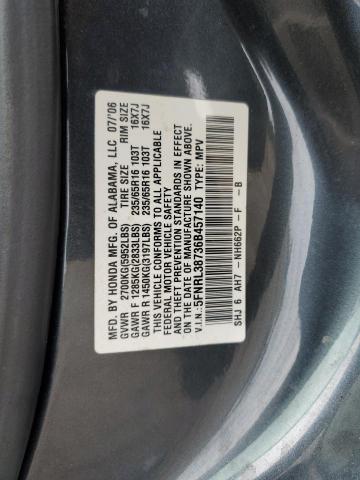 Photo 12 VIN: 5FNRL38736B457140 - HONDA ODYSSEY EX 