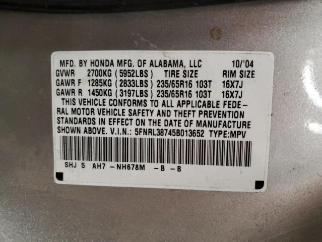 Photo 12 VIN: 5FNRL38745B013652 - HONDA ODYSSEY EX 