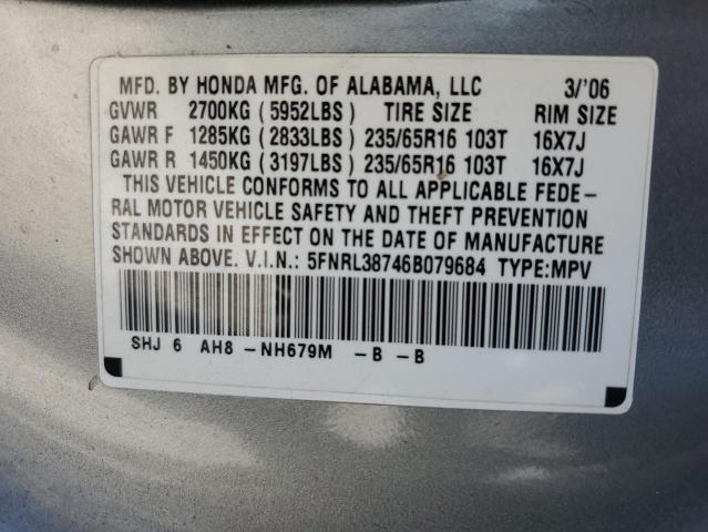 Photo 13 VIN: 5FNRL38746B079684 - HONDA ODYSSEY EX 