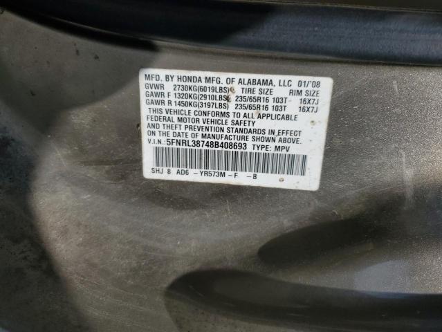 Photo 12 VIN: 5FNRL38748B408693 - HONDA ODYSSEY EX 