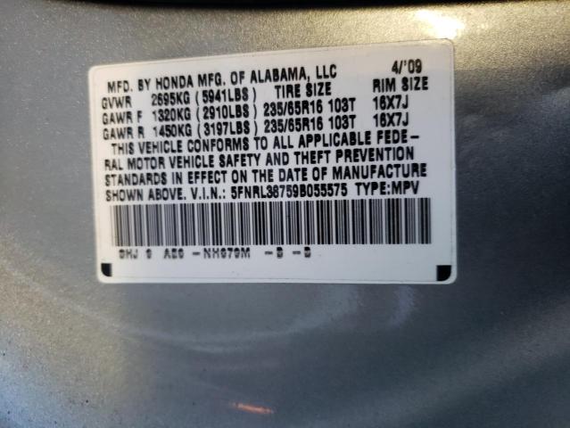 Photo 12 VIN: 5FNRL38759B055575 - HONDA ODYSSEY EX 