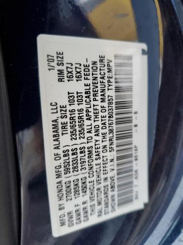 Photo 12 VIN: 5FNRL38767B037857 - HONDA ODYSSEY EX 