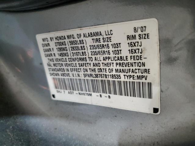 Photo 12 VIN: 5FNRL38767B118535 - HONDA ODYSSEY EX 