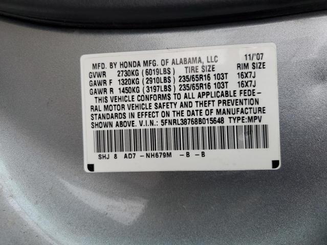 Photo 12 VIN: 5FNRL38768B015648 - HONDA ODYSSEY EX 