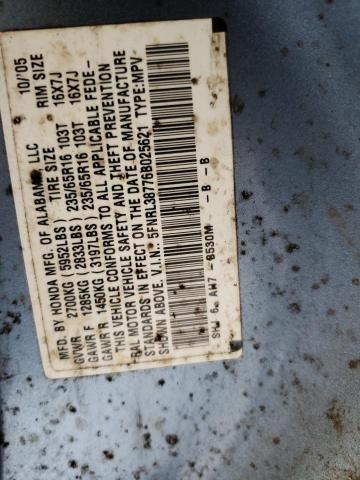 Photo 12 VIN: 5FNRL38776B025621 - HONDA ODYSSEY EX 