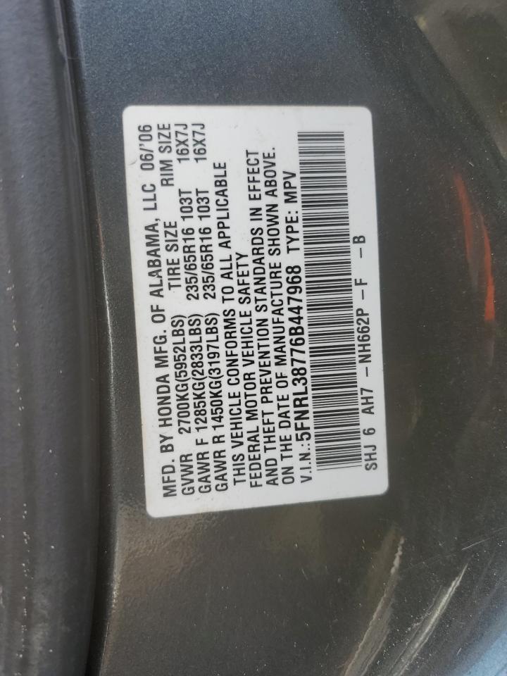 Photo 12 VIN: 5FNRL38776B447968 - HONDA ODYSSEY 