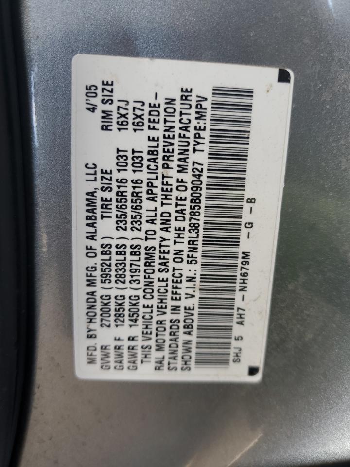 Photo 12 VIN: 5FNRL38785B090427 - HONDA ODYSSEY 