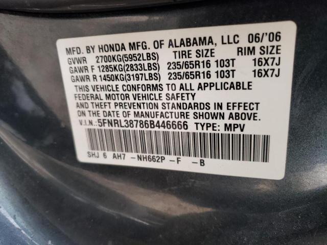 Photo 9 VIN: 5FNRL38786B446666 - HONDA ODYSSEY EX 