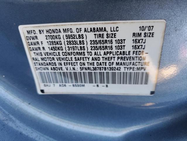 Photo 12 VIN: 5FNRL38787B139242 - HONDA ODYSSEY EX 