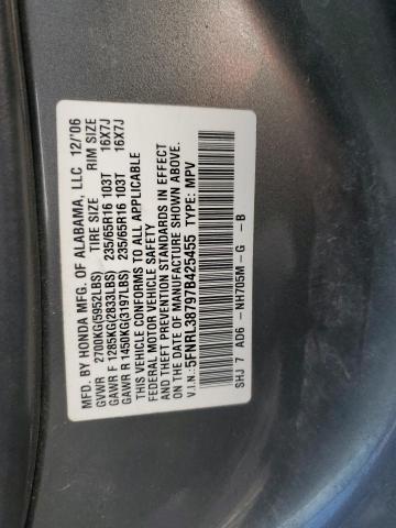 Photo 12 VIN: 5FNRL38797B425455 - HONDA ODYSSEY EX 