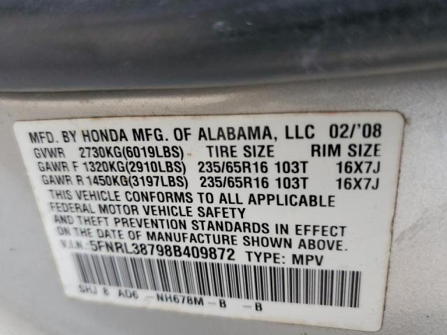 Photo 13 VIN: 5FNRL38798B409872 - HONDA ODYSSEY EX 