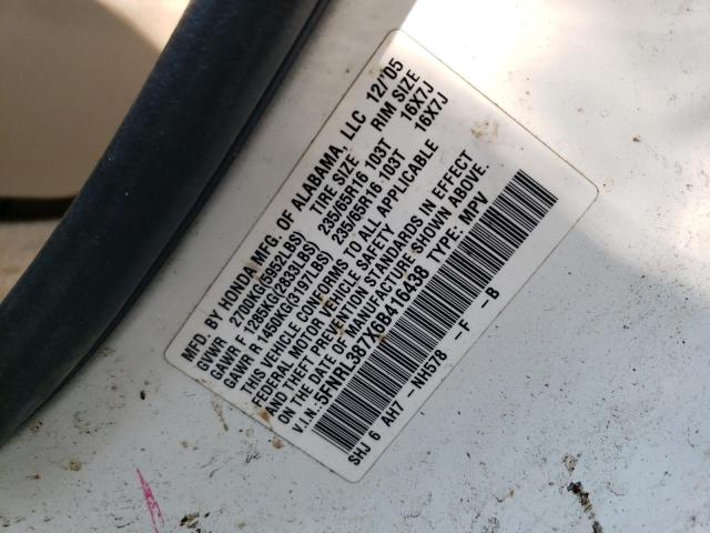 Photo 12 VIN: 5FNRL387X6B416438 - HONDA ODYSSEY EX 