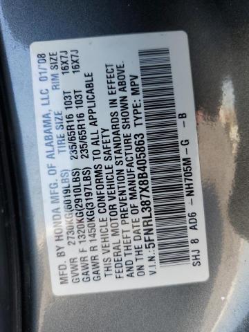 Photo 12 VIN: 5FNRL387X8B405863 - HONDA ODYSSEY EX 