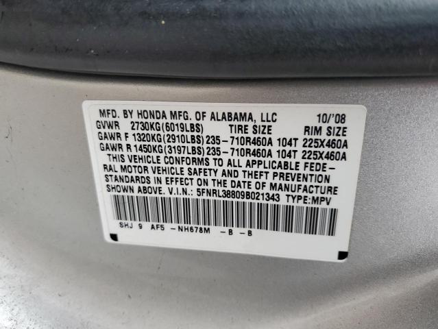 Photo 12 VIN: 5FNRL38809B021343 - HONDA ODYSSEY 