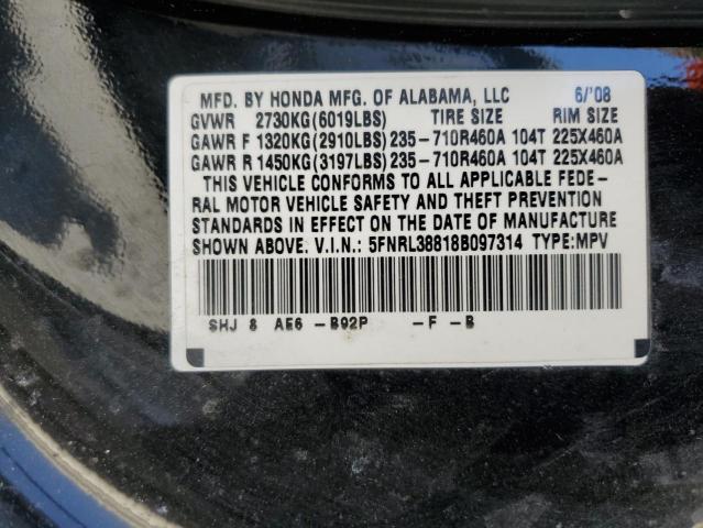 Photo 12 VIN: 5FNRL38818B097314 - HONDA ODYSSEY TO 