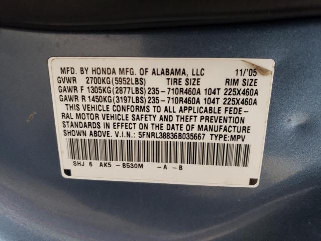 Photo 12 VIN: 5FNRL38836B035667 - HONDA ODYSSEY 