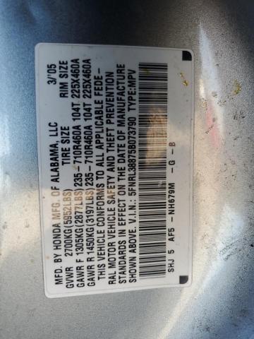 Photo 12 VIN: 5FNRL38875B073790 - HONDA ODYSSEY TO 