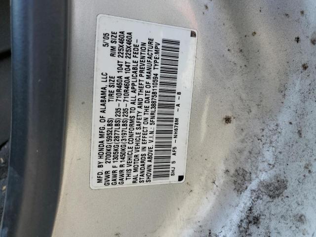 Photo 12 VIN: 5FNRL38875B110594 - HONDA ODYSSEY TO 