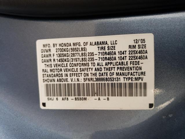 Photo 12 VIN: 5FNRL38886B053131 - HONDA ODYSSEY TO 