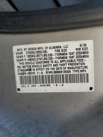 Photo 12 VIN: 5FNRL38886B126529 - HONDA ODYSSEY TO 