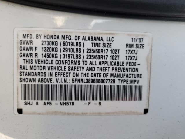 Photo 11 VIN: 5FNRL38968B007728 - HONDA ODYSSEY 