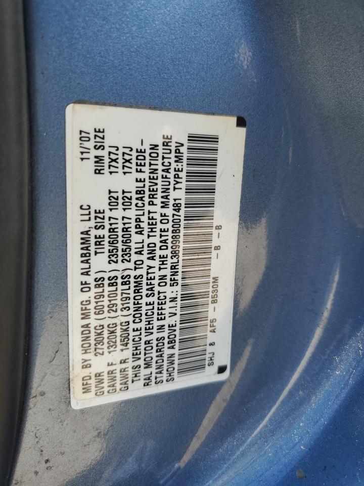 Photo 12 VIN: 5FNRL38998B007481 - HONDA ODYSSEY 