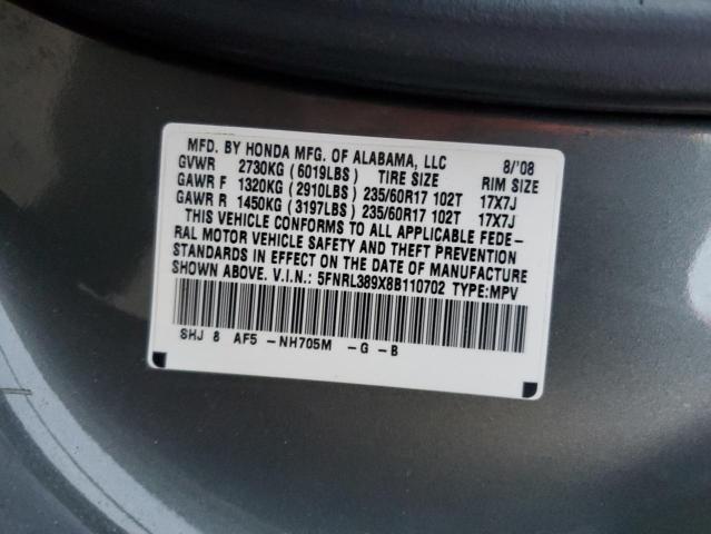 Photo 13 VIN: 5FNRL389X8B110702 - HONDA ODYSSEY TO 