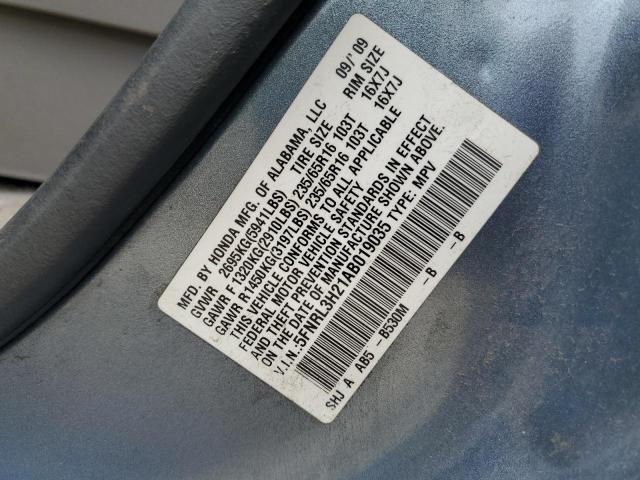 Photo 12 VIN: 5FNRL3H21AB019035 - HONDA ODYSSEY LX 