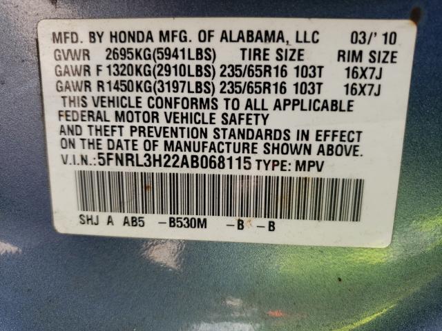 Photo 9 VIN: 5FNRL3H22AB068115 - HONDA ODYSSEY LX 