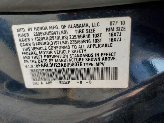 Photo 12 VIN: 5FNRL3H23AB098076 - HONDA ODYSSEY LX 