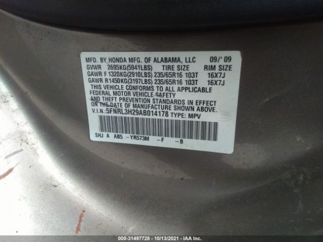 Photo 8 VIN: 5FNRL3H29AB014178 - HONDA ODYSSEY 