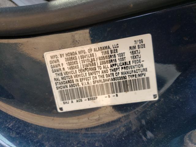 Photo 9 VIN: 5FNRL3H41AB003550 - HONDA ODYSSEY EX 