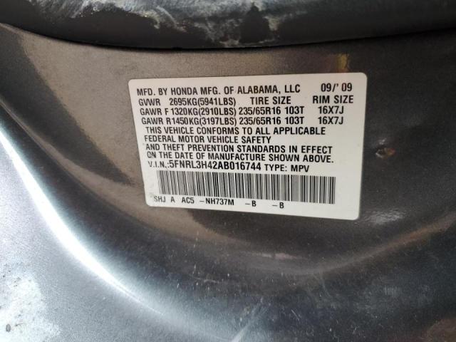 Photo 12 VIN: 5FNRL3H42AB016744 - HONDA ODYSSEY EX 