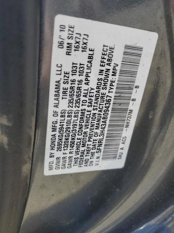 Photo 12 VIN: 5FNRL3H43AB094367 - HONDA ODYSSEY EX 