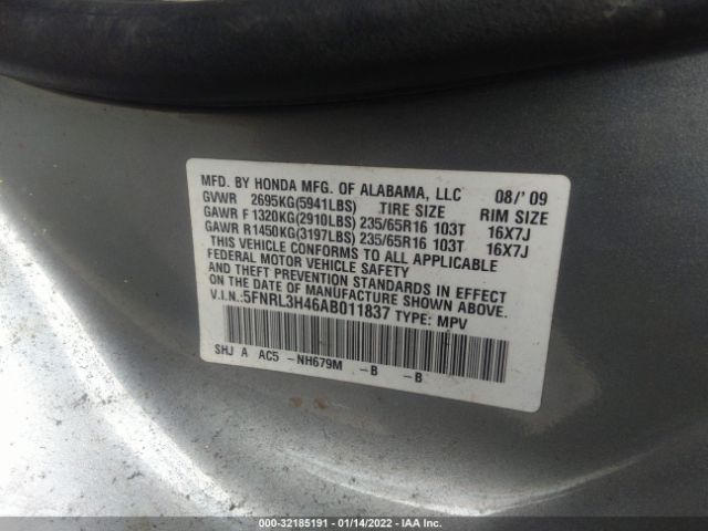 Photo 8 VIN: 5FNRL3H46AB011837 - HONDA ODYSSEY 