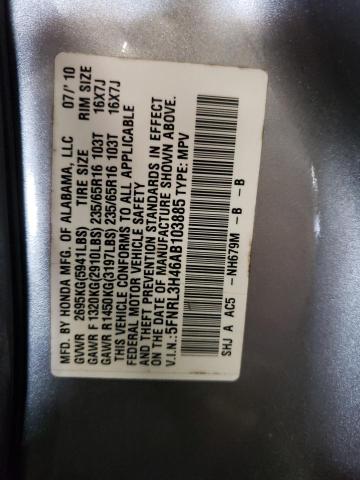 Photo 12 VIN: 5FNRL3H46AB103885 - HONDA ODYSSEY EX 